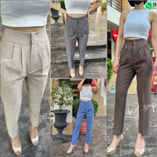 กางเกงขากระบอกเล็ก8 ส่วนผ้า"คอตตอนสล้าฟ"ผ้านุ่ม ใส่สบาย