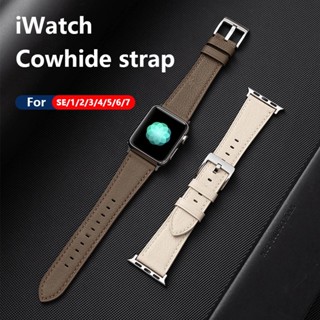 ใหม่ สายนาฬิกาข้อมือหนัง สําหรับ Apple Watch Band SE 6 5 4 44 มม. 42 มม. Correa 3 2 1 40 มม. 38 มม. iWatch Series7 41 มม. 45 มม. ultra 8 2022