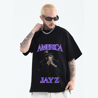 JAY-Z Oversized T Shirt for Men Rapper Swag Top Trendy Tops Cotton Tshirt Trendy Short Sleeveเสื้อยืด