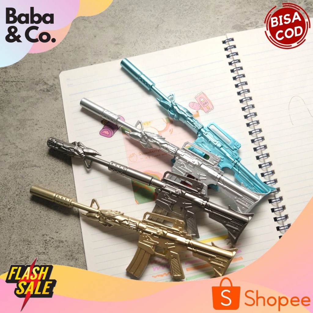 PUBG WEAPON ปากกาปากการ่างกายเต็มรูปแบบฟรีไฟบาร์ยาวปากกา AK47 UNIQUE FUNNY ยิงของเล่นปากกาสํานักงาน 