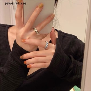 [jewelrybase] แหวนแฟชั่น ลายสก๊อต สไตล์ฮิปฮอป สําหรับผู้หญิง