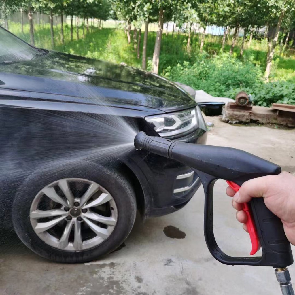 ช่างล้างรถ อะไหล่ ปืนฉีดน้ำแรงดันสูง (แบบสั้น) พร้อมหัวฉีดปรับแรงดันน้ำ 3 ระดับ ปืนฉีดน้ำ เครื่องฉีดน้ำแรงดันสูง ปืนฉีดน