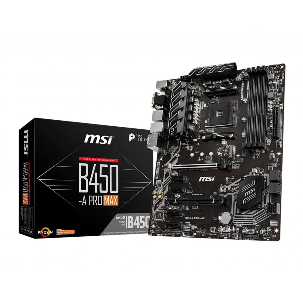 MAINBOARD (เมนบอร์ด) AM4 MSI B450-A PRO MAX มือสอง