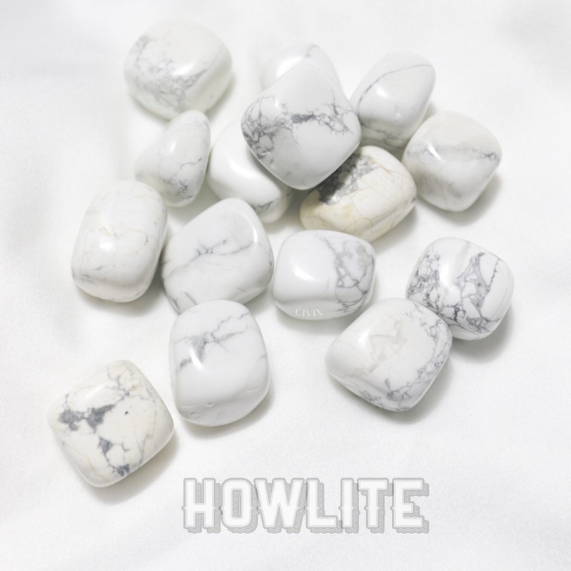 NATURAL HOWLITE PURIFYING STONE VIBRATING BALL (TUMLES)