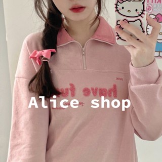 Alice  เเสื้อฮู้ด แขนยาว oversize เสื้อฮูท ใส่สบายๆ คอPolo 2022 ใหม่  สไตล์เกาหลี Trendy Beautiful Unique JN220295 36Z230909