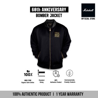 Marshall Travel 60th Anniversary Satin Bomber premium / Jacket หนัง ผู้ชาย ผู้หญิง ของแท้100%