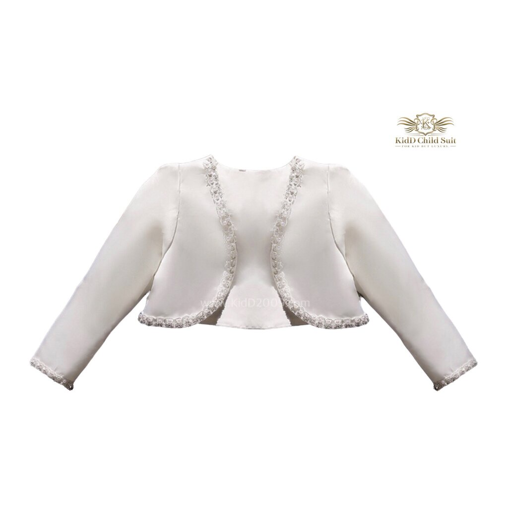 Girl Jacket เสื้อคลุมเด็กหญิง ใส่ไปงานต่างๆ ใส่คู่ชุดไปงานแต่ง งานแสดงดนตรี ผ้าเรียบลื่นใส่สบาย เสื้อคลุมสีขาวเด็กไปง...