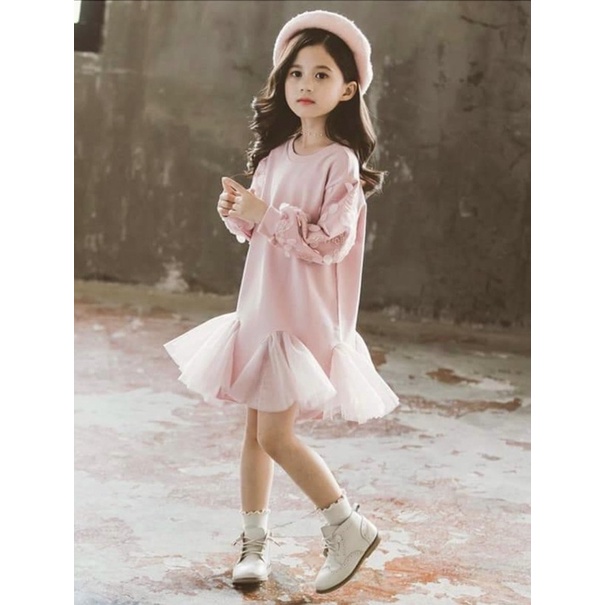 เดรสสีชมพู แขนตุ๊กตา / D62 / 490