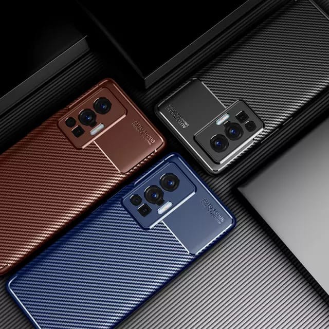 VIVO X70 PRO COVER SOFTCASE FOCUS CARBON SOFT CASE SILICON - สีดํา, X70PRO