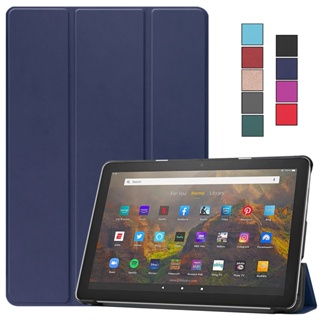 เคสแท็บเล็ตหนัง PU ฝาพับ พร้อมขาตั้ง ตั้งได้ สําหรับ Amazon Fire HD 10 Plus 2021 10 นิ้ว