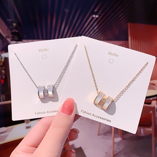 สร้อยรุ่นใหม่ 18k Hดีไซน์เก๋ สวย ตัวอักษร H เครื่องประดับไม่ซีดจาง สร้อยคอจี้หัวใจ  สไตล์เกาหลี