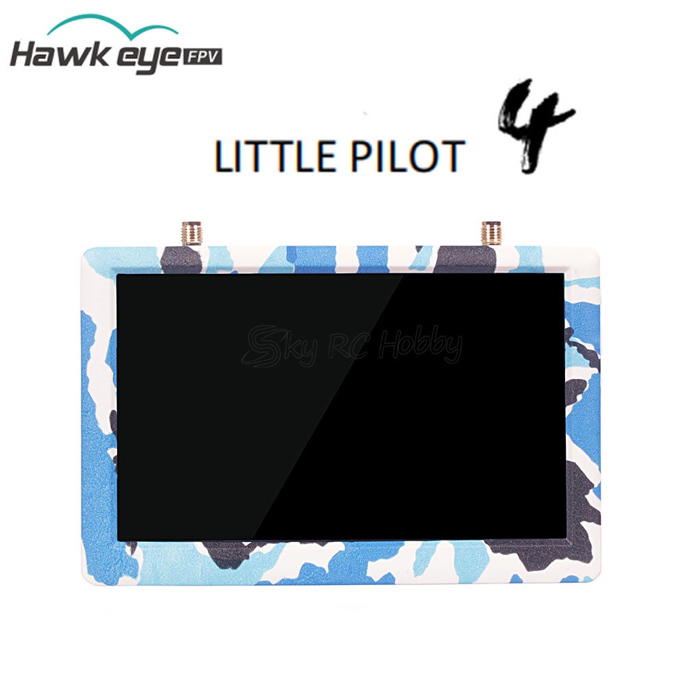 Hawkeye Little Pilot 4 5.8GHZ 48CH แบตเตอรี่ในตัว DVR ตัวรับสัญญาณคู่ 800X480 Led FPV มอนิเตอร์ สําห