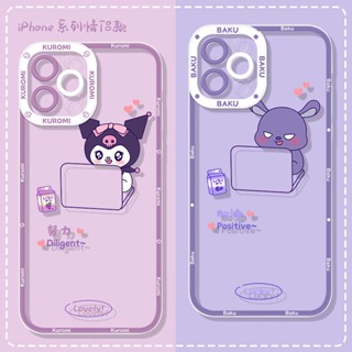 เคสโทรศัพท์มือถือคู่รัก กันหล่น ลายการ์ตูนคุโรมิน่ารัก สําหรับ iPhone 14 Pro Max 13 12 Mini 11 XS XR X 8 7 Plus 6S 6 SE