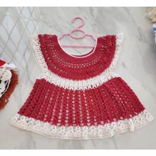 เสื้อถักโครเชต์มือ เด็กอายุ4-8ขวบ ราคา120บาท