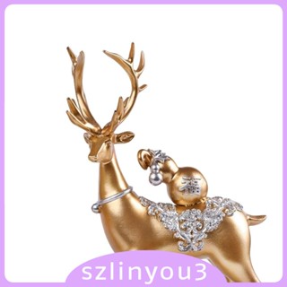 [Szlinyou3] ฟิกเกอร์เรซิ่น รูปกวางเรนเดียร์ สําหรับตกแต่งเตาผิง