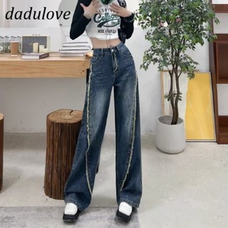 DaDulove💕 New Korean Version Ins Retro Jeans High Waist Straight Loose Large Size Womens Wide Leg Pants