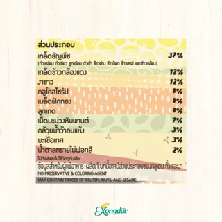 เกรนเกรน ธัญพืชโฮลเกรนผสมผลไม้รวม 15 ชนิด หวานน้อย (กระปุก) ซองเดอร์ Xongdur Cereal Snacks [301-001]