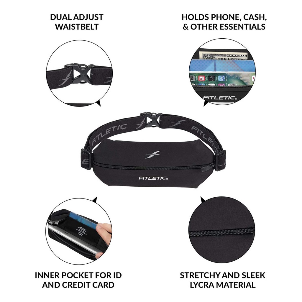 Fitletic Lycra Mini Sport Belt กระเป๋าคาดเอววิ่ง ใส่มือถือได้ กระเป๋าใส่พาสปอร์ต กระชับ ไม่เด้งไปมา ราคา ถูกที่สุด ดีลบีเคเค แกลเลอรีภาพที่ 2