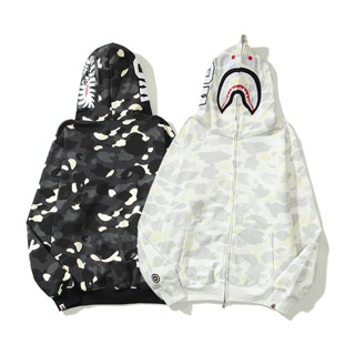 Bape เสื้อโค้ท ผ้าฝ้าย พิมพ์ลาย แฟชั่น