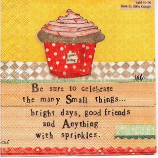 Pladao Napkin ภาพคำคม To Celebrate Small Things กระดาษ แนพกิ้น สำหรับงานศิลปะ เดคูพาจ decoupage ขนาด M 25x25