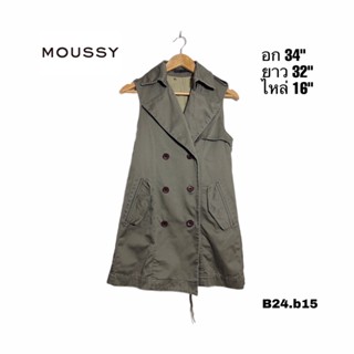 Moussy Militaly Vest เสื้อผู้หญิงทรงสวยสายผูกเอวครบ อก 34 ยาว 32 ใหม่มากค่ะตัวนี้ B24.b15