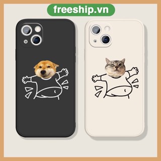 Funny cat and dog phone shell เคสไอโฟน iPhone 11 14 pro max 8 Plus case X Xr Xs Max Se 2020 cover 14 7 Plus เคส iPhone