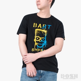 DOSH :MENS T-SHIRTSเสื้อยืด คอกลม แขนสั้น  ผู้ชาย สีดำ ลิขสิทธิ์THE SIMPSONS รุ่นDSIMT5042-BL