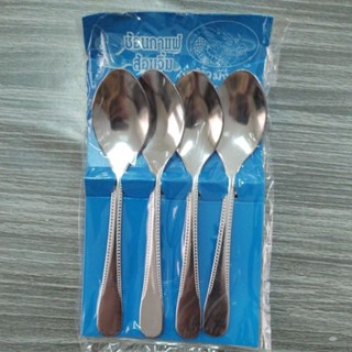 ช้อน ช้อนชา Tea Spoon ช้อนกาแฟ​ ช้อนชงกาแฟ ช้อนสแตนเลส​ (4คัน/แพค)