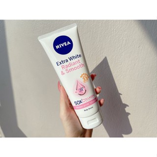 NIVEA Extra White Radiant &amp; Smooth Serum 180 ml. นีเวีย เซรั่มบำรุงผิวกาย เอ็กซ์ตร้า ไวท์ เรเดียนท์ แอนด์ สมูท 180 มล