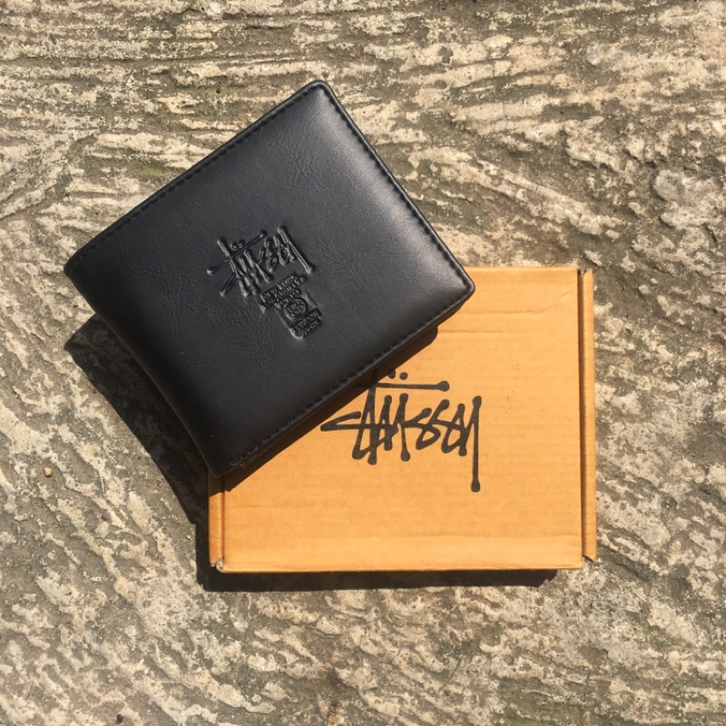 Stussy BLACK IN BLACK PREMIUM QUALITY FOLDING WALLET