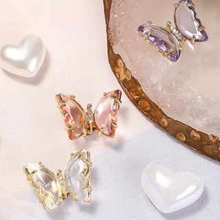 🔥พร้อมส่ง🔥 ต่างหูก้านเงิน 92.5% ต้างหูคริสตัลผีเสื้อ