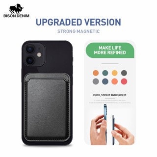 BISON DENIM  Leather Card Wallet Phone Case  For IPhone 12 ,12 ProMax. 12 Pro, 12mini Magsafe Magnetic Fashion Card Hold