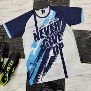 💥NEW!! เสื้อวิ่ง NEVER GIVE UP ผ้าเม็ดข้าวสารเกรดพรีเมี่ยม  (No.N-1002)