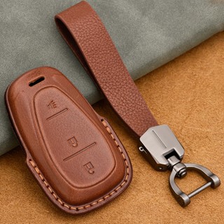 Brown Genuine  Leather 3 4 Buttons Car Key Case Cover Shell Keychain For Chevrolet Malibu xl Equinox Orlando Auto Access