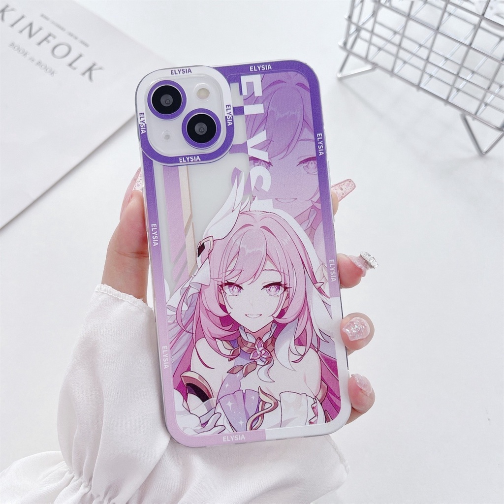 Honkai Impact3 Elysia เคสโทรศัพท์มือถือ แบบใส ลายเกมสองมิติ สําหรับ iPhone 14 13 12 11 pro promax x 