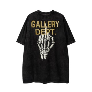 ❤ ❀ [พร้อมส่ง] ❤เสื้อยืดแขนสั้น พิมพ์ลายหัวกะโหลก GALLERY DEPT Gilded สําหรับผู้ชาย และผู้หญิง