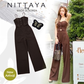 จั๊มสูทขายาวเจาะพุง แต่งกระดุมช่วงอก (A969) Nittaya