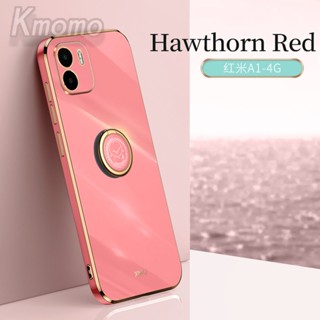 เคสโทรศัพท์มือถือ ซิลิโคนนิ่ม ขอบตรง 6 มิติ พร้อมขาตั้ง สําหรับ Redmi A1 10 5G 10 2022 10C 10A 9 9C 9T