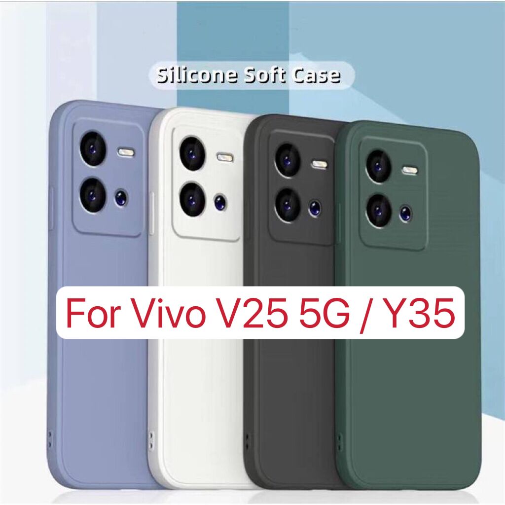 V25 5Gตรงรุ่น(พร้อมส่งในไทย)เคสTPU​นิ่ม​สีพาสเทลคลุมกล้องVivo Y35/Vivo V25 5G/V25Pro 5G/Y16/Y22/Y22S