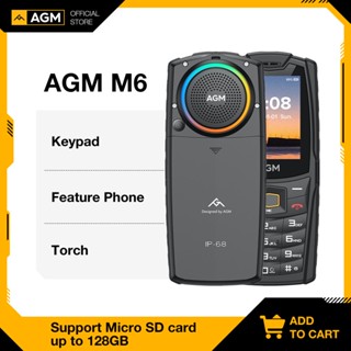 AGM M6 4G Unlocked Phone IP68 Push-Button Phones Keypad Phone 2500mAh Rugged Phone Dual SIM Feature Phone Celular For Senior