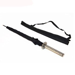 Best selling brand umbrella black samurai 8 bone samurai sword umbrella rain and rain long handle semi-automatic umbrell