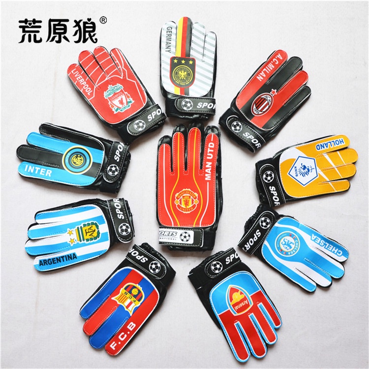 LOCAL Kids Goalkeeper Gloves Football Club Soccer Futsal Sports Equipment Training Glove Kelab Bola Sepak Size Budak #8