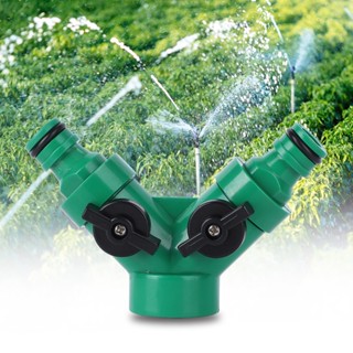 [คลังสินค้าใส][New arrival]Two Way Pipe Divider Hose Splitter Garden Water Tap Adapter With Valve