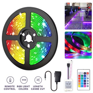 ไฟแต่งห้อง ไฟเส้น ไฟกระพริบเปลี่ยนสีได้ 5050 led rgb ควบคุมด้วยรีโมต สำหรับตกแต่งบ้าน ตกแต่งห้อ