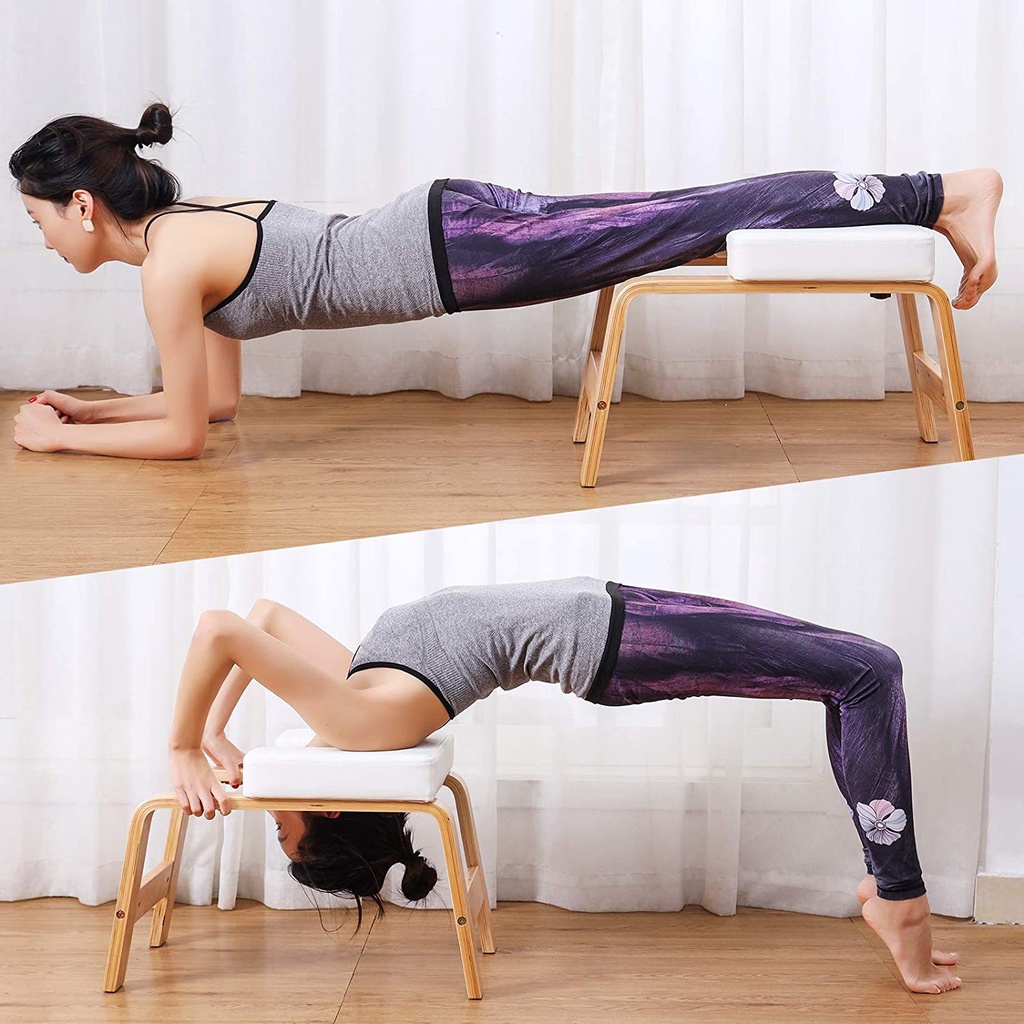 Yoga Inversion Bench- Headstand Bench สําหรับ Home & Gym, บรรเทาความเครียด, เสริมสร้าง Core, ปรับปรุ
