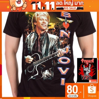 เสื้อวง Bon Jovi เสื้อผ้าแฟชั่น บอน โจวี ร็อคในตำนาน ลายอมตะ เสื้อวินเทจ RCM1069