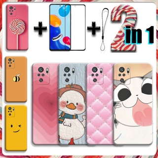 2 IN 1 เคสเซรามิค ป้องกันหน้าจอ พร้อมกระจกนิรภัย สําหรับ Redmi Note 10 Redmi Note 10S