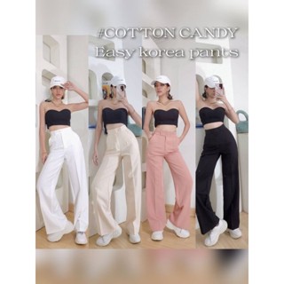 #COTTON CANDY 🍭 Easy korea pants กางเกงขายาวสีใหม่สองกระดุม