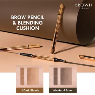 ดินสอเขียนคิ้ว ที่เขียนคิ้ว น้องฉัตร+คุชชั่นคิ้ว สำหรับเบลนดิ้ง Browit By NongChat Brow Pencil And Blending Cushion 2in1