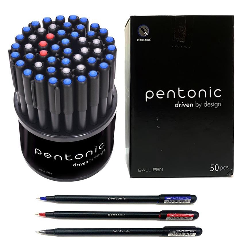MERAH ปากกาลูกลื่น Pentonic/ปากกาลูกลื่นสีดําสีน้ําเงินสีแดง/ ปากกาลูกลื่น 0.7/ ปากกา Pentonic